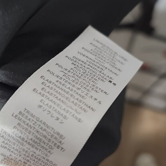 Liv Foster Mock Neck Sleeveless Midi Asymmetrical Fringe Crepe Dress Size 8 New - Picture 14 of 16